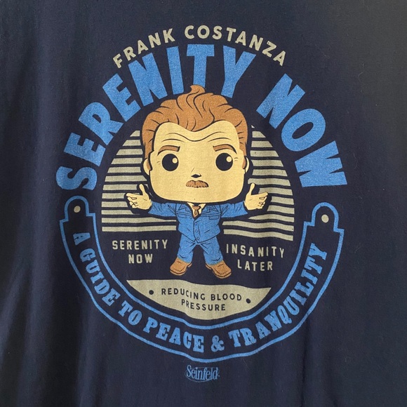 POP! Tees Seinfeld FRANK COSTANZA Serenity Now Navy T-Shirt unisex sz XL - Picture 4 of 7